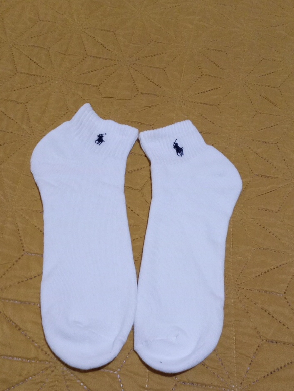 Polo by Ralph Lauren White Low-Cut Ankle Socks with Navy Polo Logo